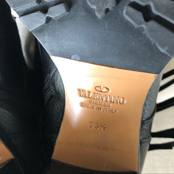 Valentino Combat Ankle Boots Fringe Buckles Block Heel US 6.5 - Picture 11 of 15